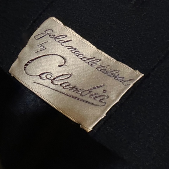 Blk  Fine Wool Vintage 1960s  Mod Style Black Coat w/ Beautiful Gold Buttons - Picture 13 of 16